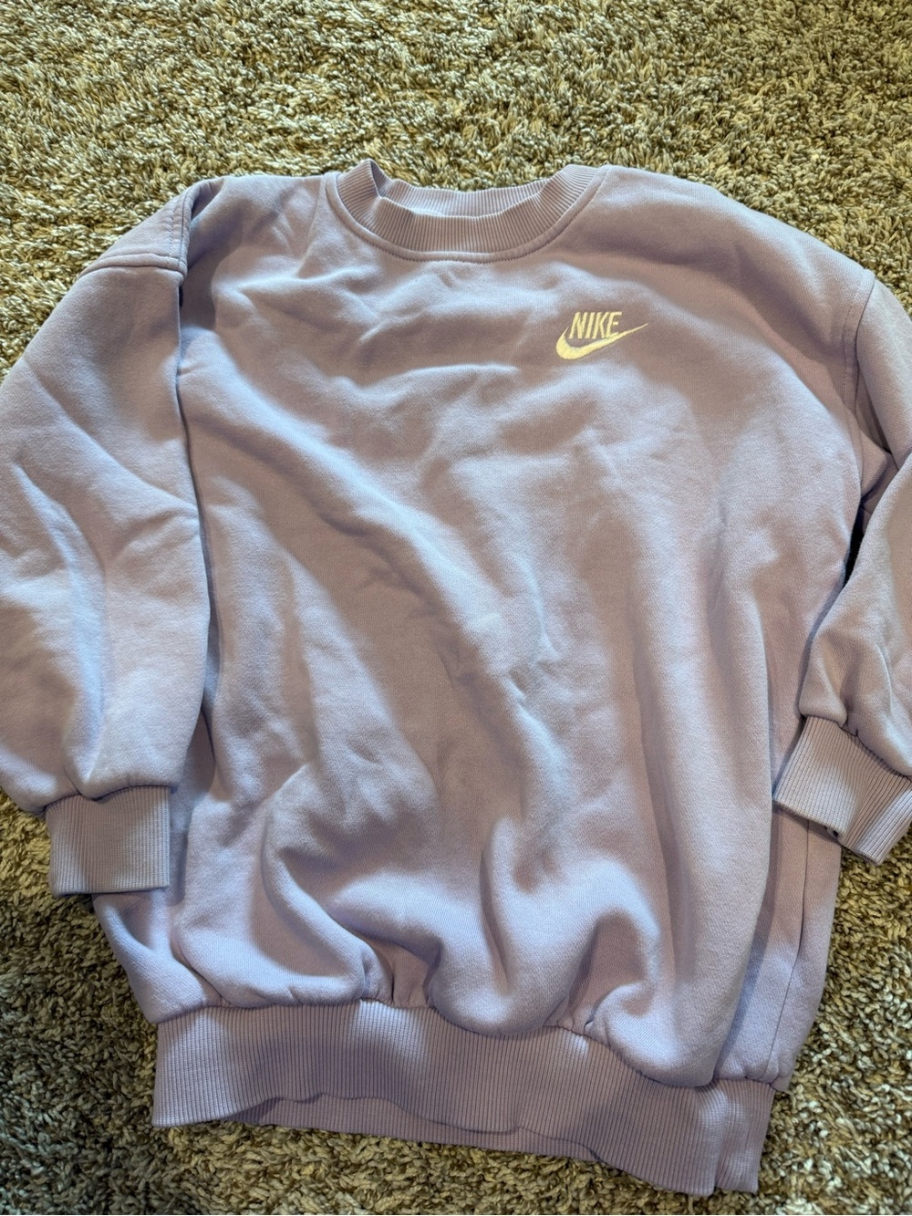 Nike Kids Lavender Crewneck Sweatshirt with White Logo